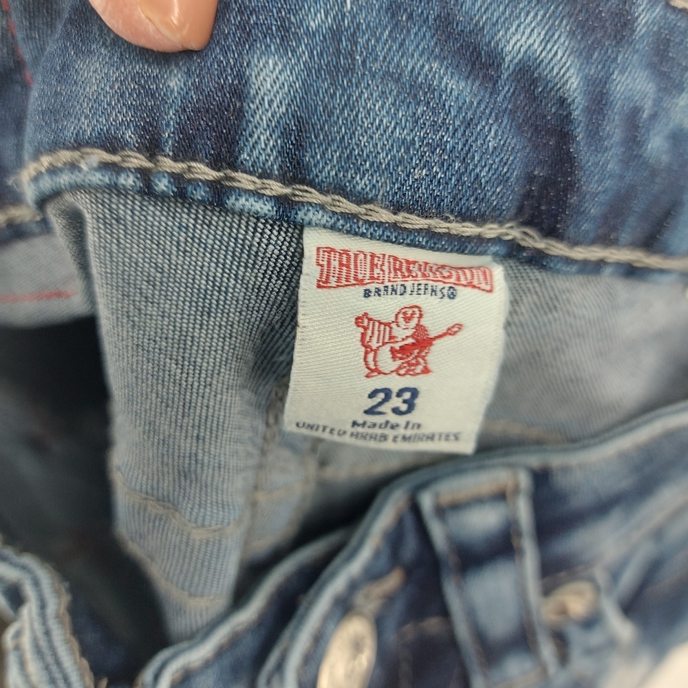 True Religion Stella Skinny Chewed Hem Size 23 Blue - Picture 2 of 6